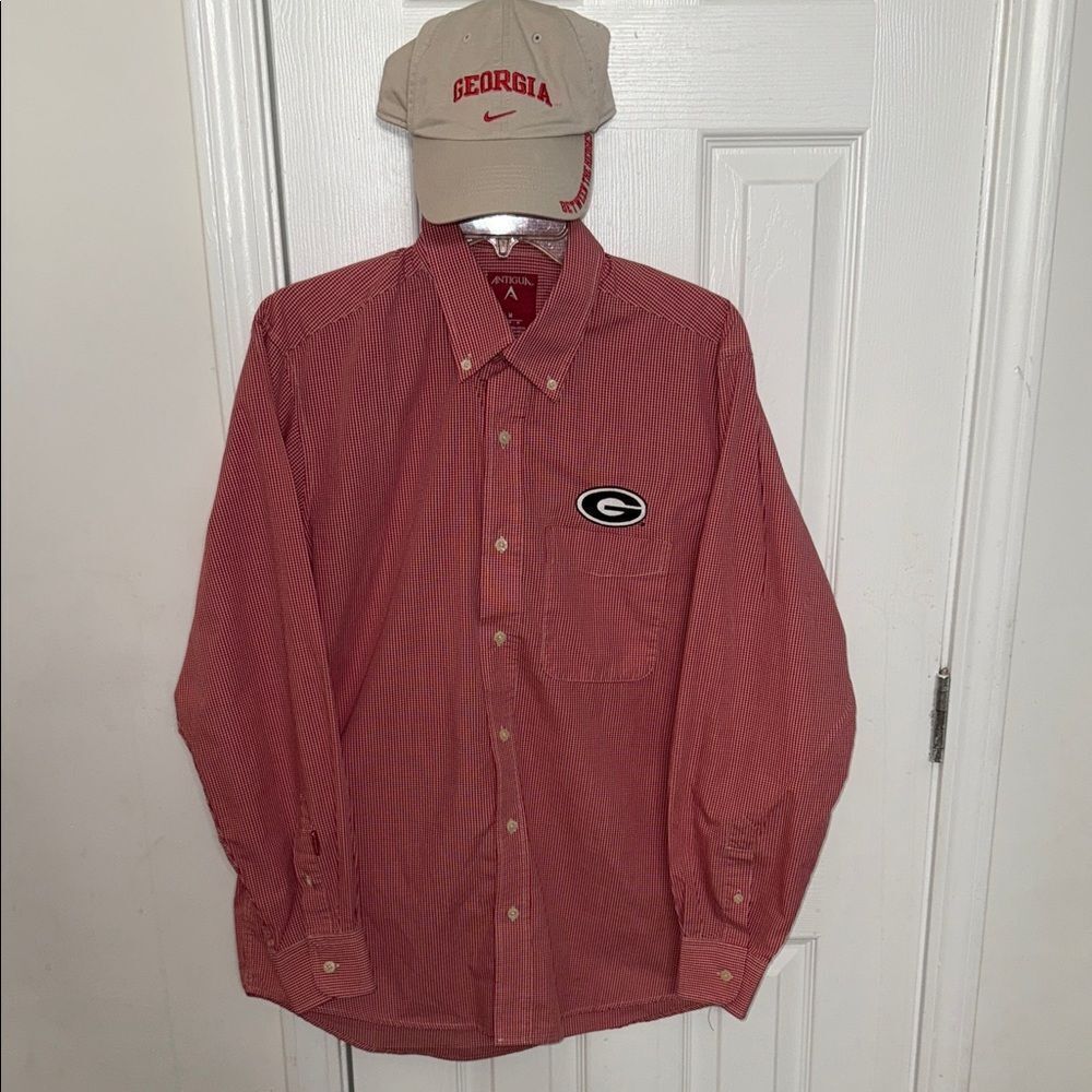 Antigua Red Georgia Casual Button Down Shirt